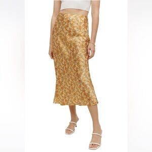 Reformation Platt Slip Midi Skirt Silk